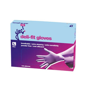 Deli Fit Gloves - Blue PF - Size Large - Pack of 100